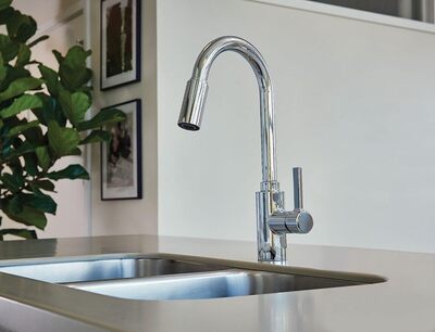 Moen Genta LX Chrome Single-Handle Modern Kitchen Faucet